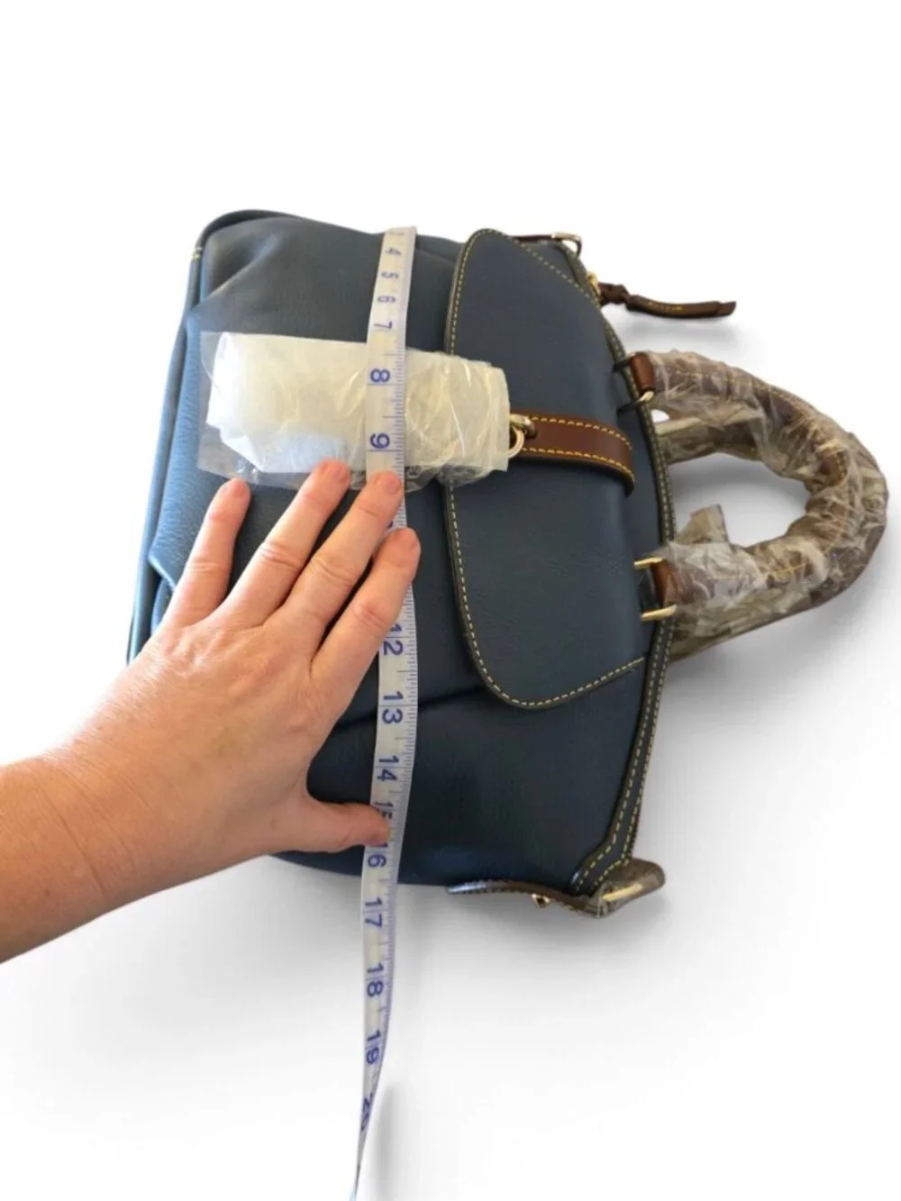 Dooney & Bourke Samba Denim Blue Leather Satchel NWT Crossbody Dust Bag